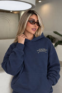 Kadın Thinky Baskılı Sweatshirt %100 Pamuk-Navy