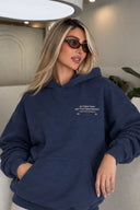Kadın Thinky Baskılı Sweatshirt %100 Pamuk-Navy