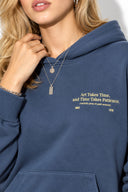 Kadın Thinky Baskılı Sweatshirt %100 Pamuk-Navy