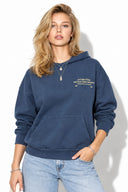 Kadın Thinky Baskılı Sweatshirt %100 Pamuk-Navy