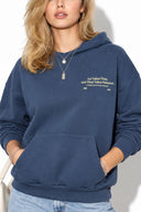 Kadın Thinky Baskılı Sweatshirt %100 Pamuk-Navy