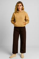 Kadın Thinky Baskılı Sweatshirt %100 Pamuk - Sarı