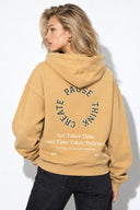 Kadın Thinky Baskılı Sweatshirt %100 Pamuk-Sarı