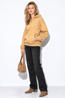 Kadın Thinky Baskılı Sweatshirt %100 Pamuk-Sarı
