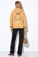Kadın Thinky Baskılı Sweatshirt %100 Pamuk-Sarı