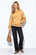 Kadın Thinky Baskılı Sweatshirt %100 Pamuk-Sarı