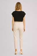 Kadın V Yaka Düşük Omuz Tişört %100 Pamuk - Siyah