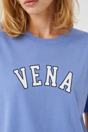 Kadın Vena Jeans Baskılı Bisiklet Yaka Regular Fit Tişört %100 Pamuk - Gök Mavisi