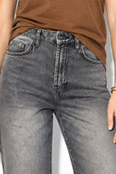 Kadın Wanda Antrasit Wide Leg Jean Pantolon %100 Pamuk-Antrasit