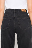 Kadın Wanda Carbon Black Wide Leg Jean Pantolon-Carbon Black