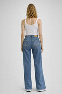 Kadın Wanda Ekstra Yüksek Bel Dark Blue Wide Leg Jean Pantolon %100 Pamuk - Dark Blue