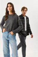 Kadın Wanda Ekstra Yüksek Bel Med Blue Wide Leg Jean Pantolon %100 Pamuk - Med Blue