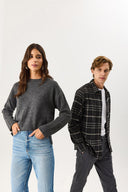 Kadın Wanda Ekstra Yüksek Bel Med Blue Wide Leg Jean Pantolon %100 Pamuk - Med Blue