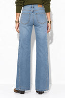 Kadın Yanı Rivetli Yırtmaçlı Light Blue Jean Pantolon-Light Blue