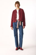 Kadın Kapitone Bomber Ceket - Bordo