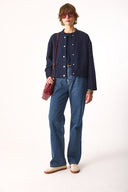 Kadın Kapitone Bomber Ceket - Lacivert