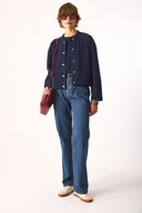 Kadın Kapitone Bomber Ceket - Lacivert