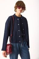 Kadın Kapitone Bomber Ceket - Lacivert