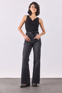Kadın Kate Yüksek Bel Bootcut Black Jean Pantolon - Black