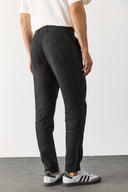 Erkek Ken Beli Lastikli Chino Pantolon %100 Keten - Siyah