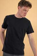 Erkek Ken Bisiklet Yaka Regular Fit Basic Tişört - Siyah