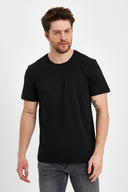 Erkek Ken Bisiklet Yaka Regular Fit Basic Tişört - Siyah