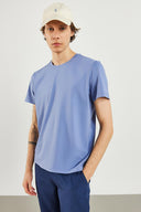 Erkek Ken Bisiklet Yaka Regular Fit Basic Tişört - Gök Mavisi