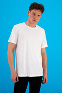 Erkek Ken Bisiklet Yaka Regular Fit Basic Tişört - Beyaz