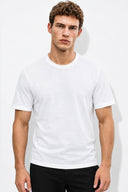 Ken Bisiklet Yaka Regular Fit Basic Tişört-Beyaz