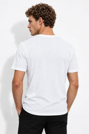 Ken Bisiklet Yaka Regular Fit Basic Tişört-Beyaz