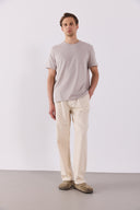 Erkek Ken Bisiklet Yaka Regular Fit Basic Tişört - Buz Gri