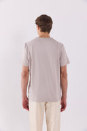 Erkek Ken Bisiklet Yaka Regular Fit Basic Tişört - Buz Gri