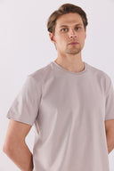 Erkek Ken Bisiklet Yaka Regular Fit Basic Tişört - Buz Gri
