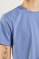 Erkek Ken Bisiklet Yaka Regular Fit Basic Tişört - Gök Mavisi