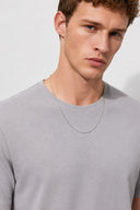 Ken Bisiklet Yaka Regular Fit Basic Tişört-Gri