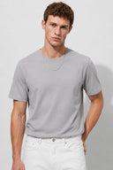 Ken Bisiklet Yaka Regular Fit Basic Tişört-Gri