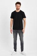 Erkek Ken Bisiklet Yaka Regular Fit Basic Tişört - Siyah