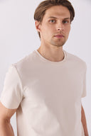 Erkek Ken Bisiklet Yaka Regular Fit Basic Tişört - Taş