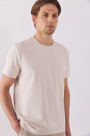 Erkek Ken Bisiklet Yaka Regular Fit Basic Tişört - Taş