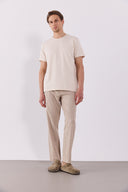 Erkek Ken Bisiklet Yaka Regular Fit Basic Tişört - Taş