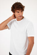 Erkek Ken Bisiklet Yaka Regular Fit Pike Basic Tişört - Beyaz