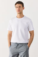 Erkek Ken Bisiklet Yaka Regular Fit Pike Basic Tişört - Beyaz