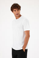 Erkek Ken Bisiklet Yaka Regular Fit Pike Basic Tişört - Beyaz