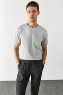 Erkek Ken Bisiklet Yaka Regular Fit Pike Basic Tişört - Gri