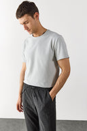 Erkek Ken Bisiklet Yaka Regular Fit Pike Basic Tişört - Gri