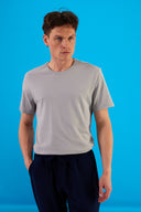 Erkek Ken Bisiklet Yaka Regular Fit Pike Basic Tişört - Gri