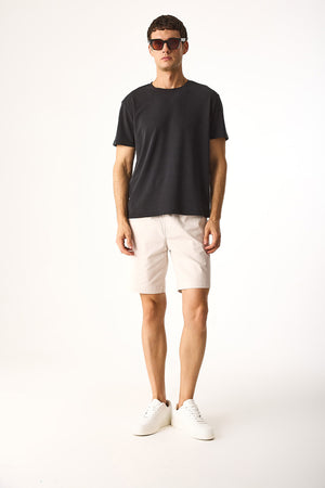 Erkek Ken Bisiklet Yaka Regular Fit Yumuşak Dokulu Tişört (CUPRO) - Siyah