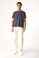 Erkek Ken Bisiklet Yaka Regular Fit Yumuşak Dokulu Tişört (CUPRO) - Indigo