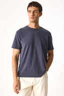 Erkek Ken Bisiklet Yaka Regular Fit Yumuşak Dokulu Tişört (CUPRO) - Indigo