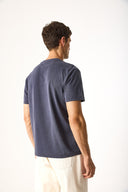 Erkek Ken Bisiklet Yaka Regular Fit Yumuşak Dokulu Tişört (CUPRO) - Indigo